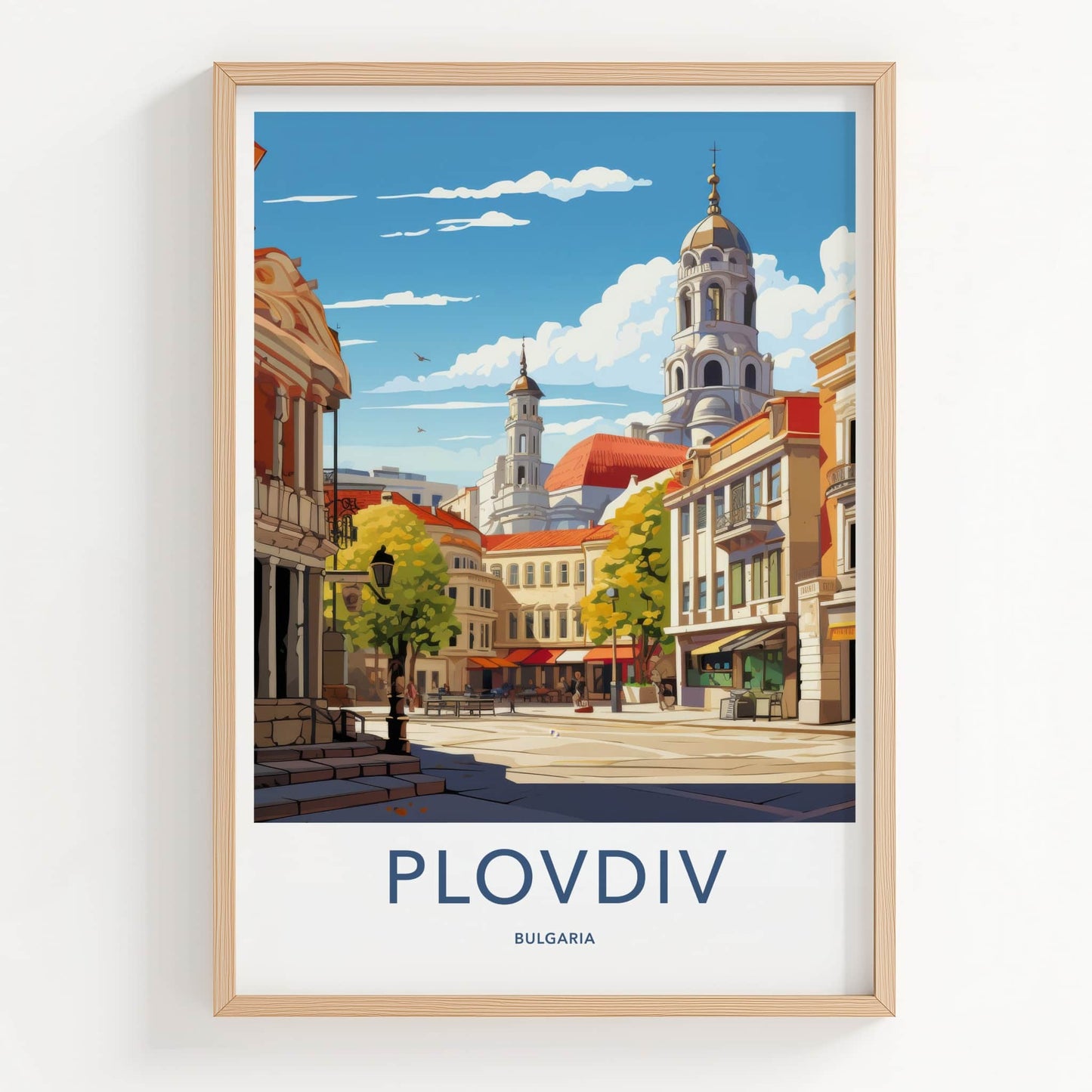 Plovdiv Poster - Bulgaria Travel Art - Historic City Square Home Decor