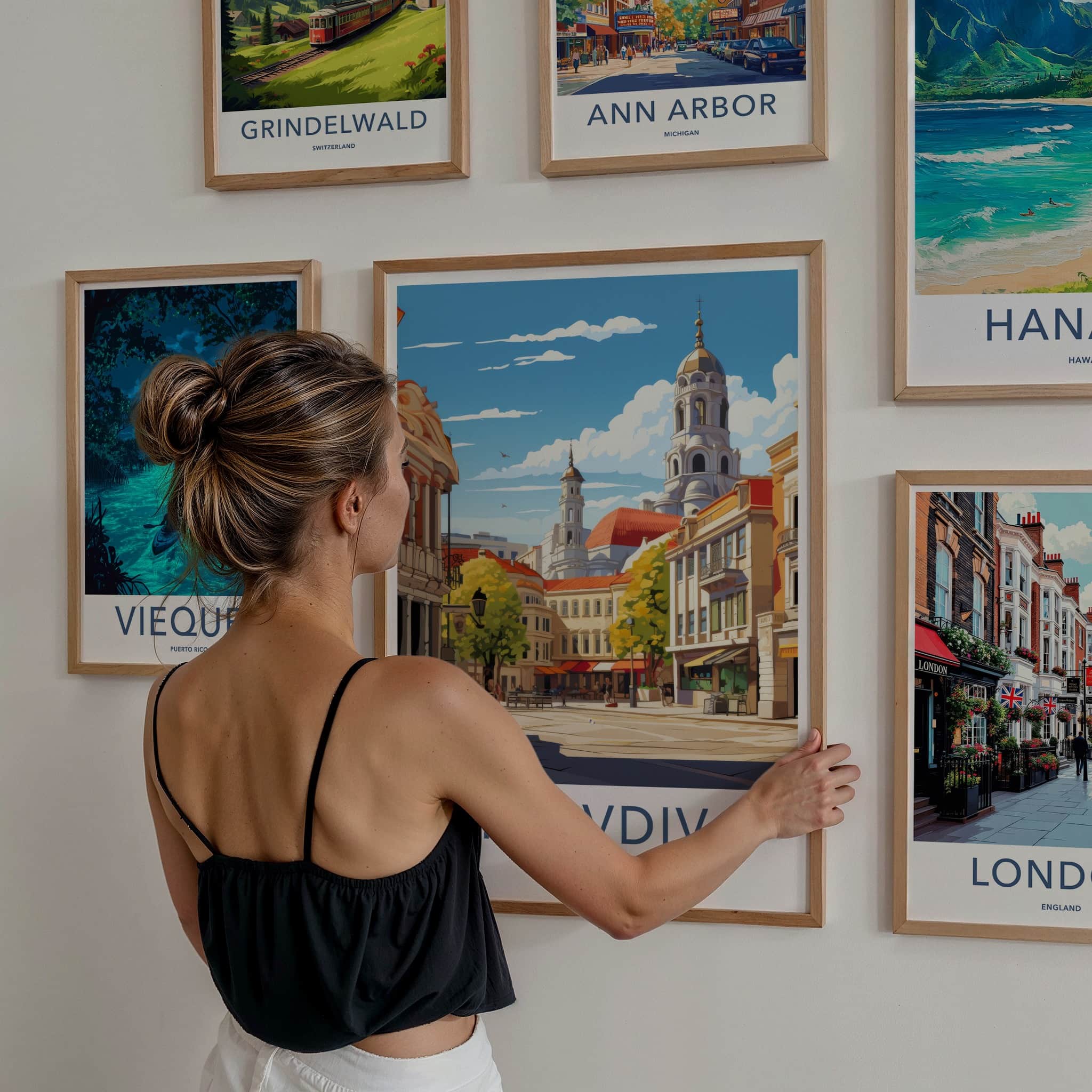 Plovdiv Poster - Bulgaria Travel Art - Historic City Square Home Decor