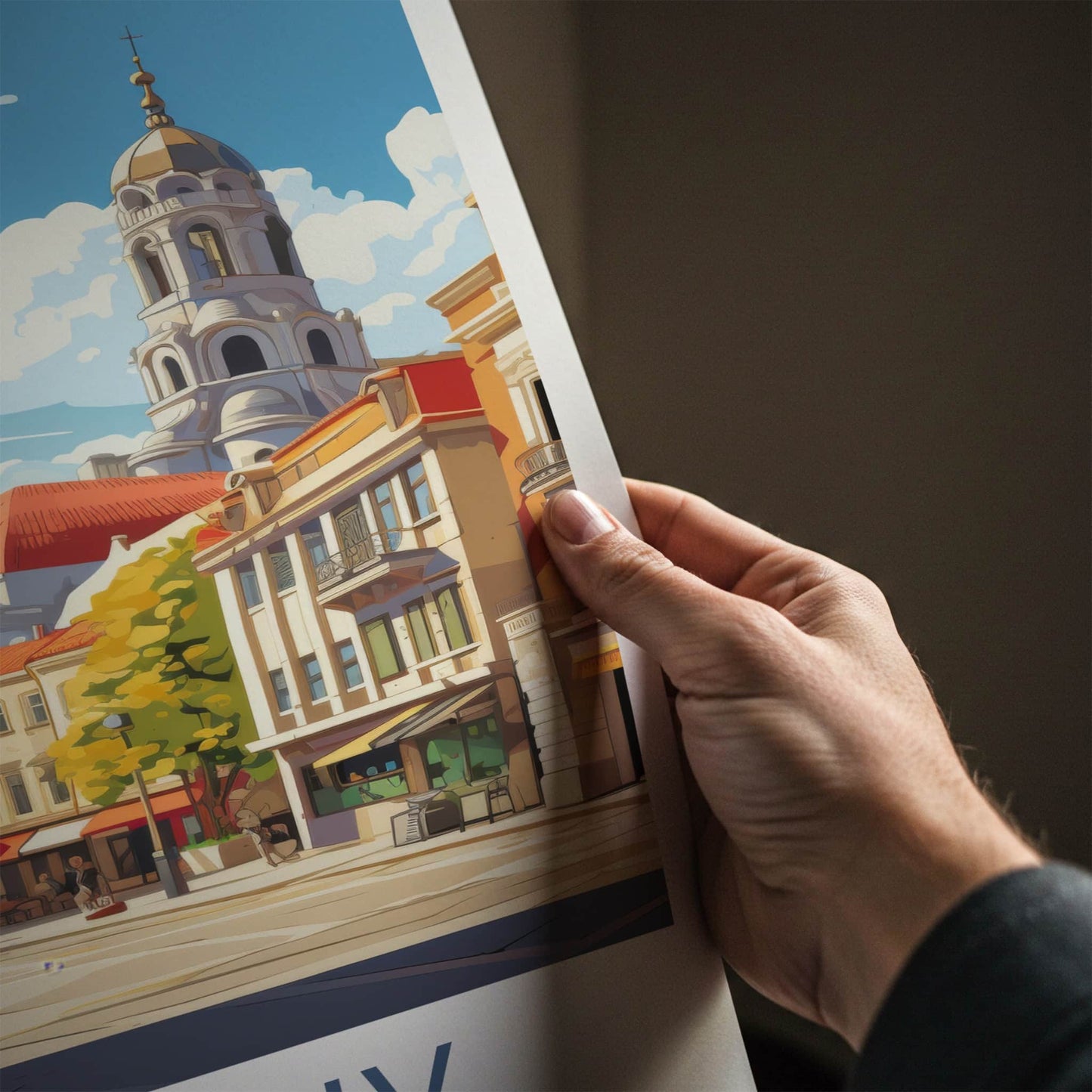 Plovdiv Poster - Bulgaria Travel Art - Historic City Square Home Decor