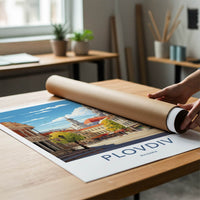 Plovdiv Poster - Bulgaria Travel Art - Historic City Square Home Decor