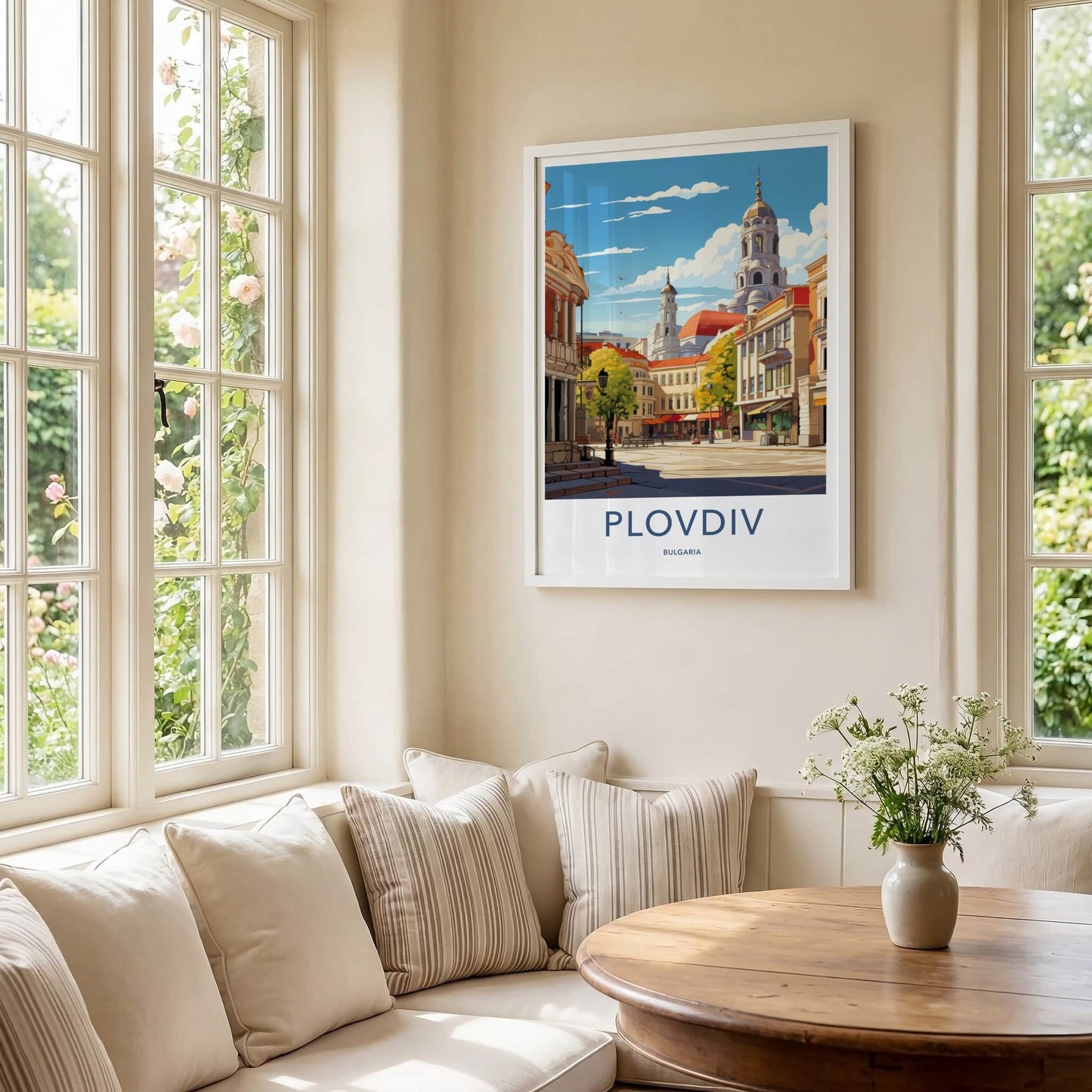 Plovdiv Poster - Bulgaria Travel Art - Historic City Square Home Decor