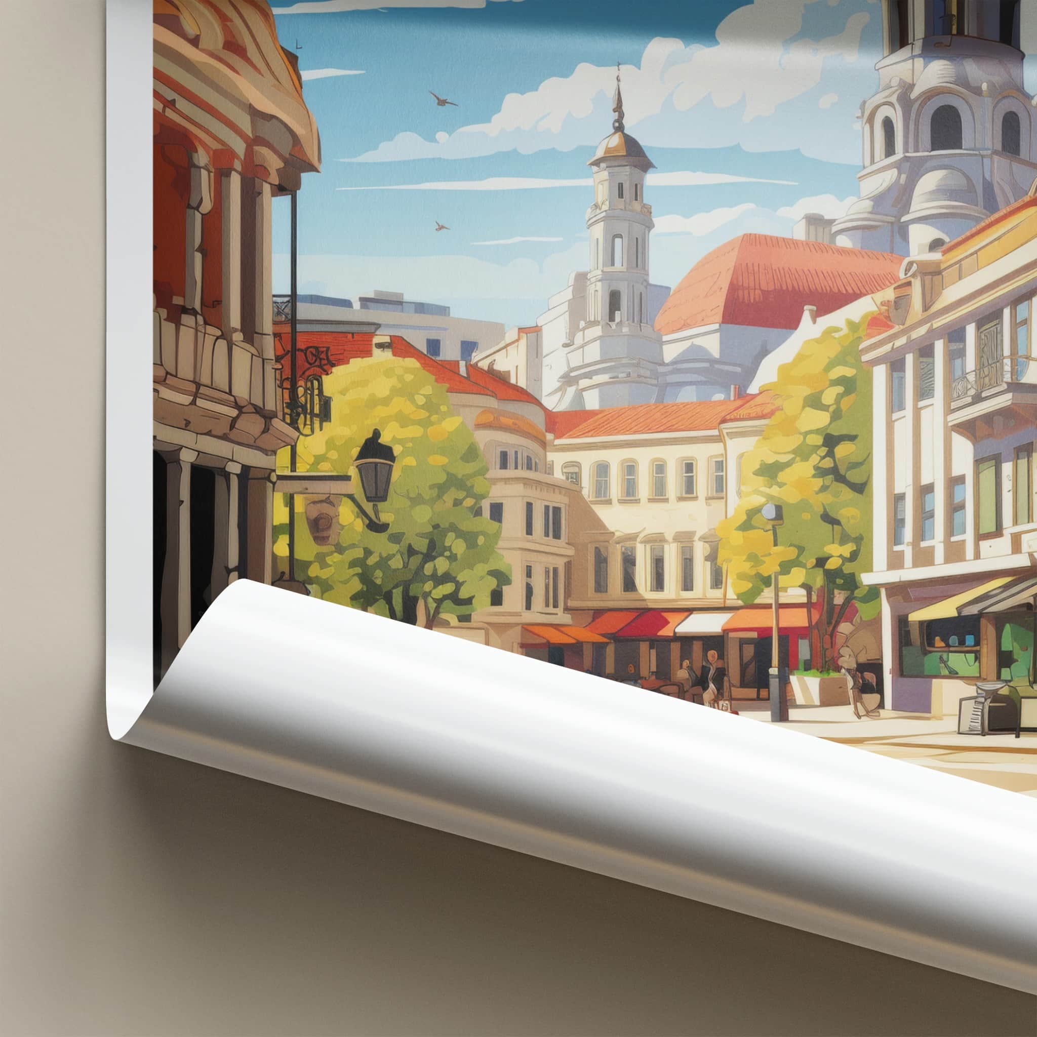 Plovdiv Poster - Bulgaria Travel Art - Historic City Square Home Decor