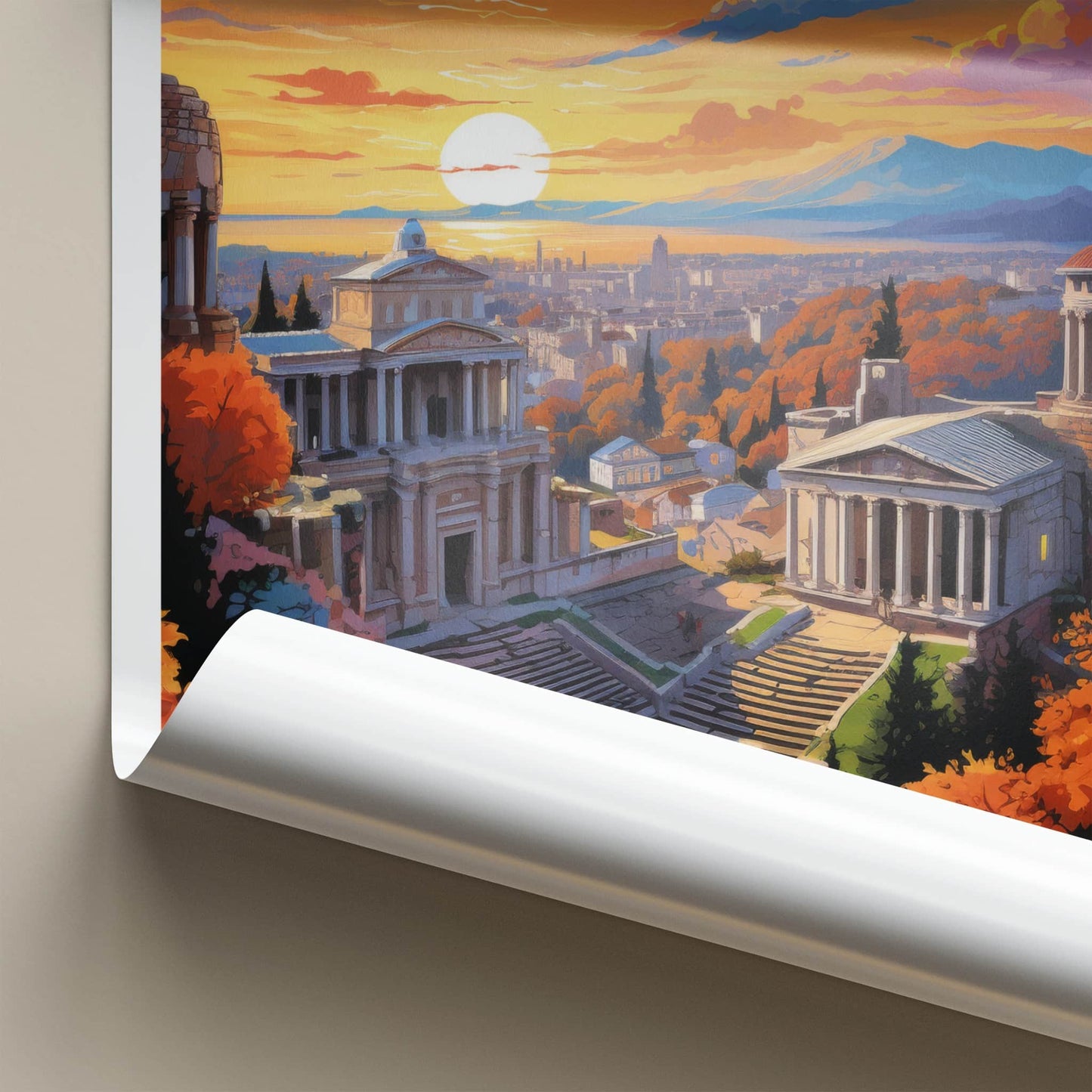 Plovdiv Poster - Bulgaria Wall Art - Ancient City Sunset Home Decor