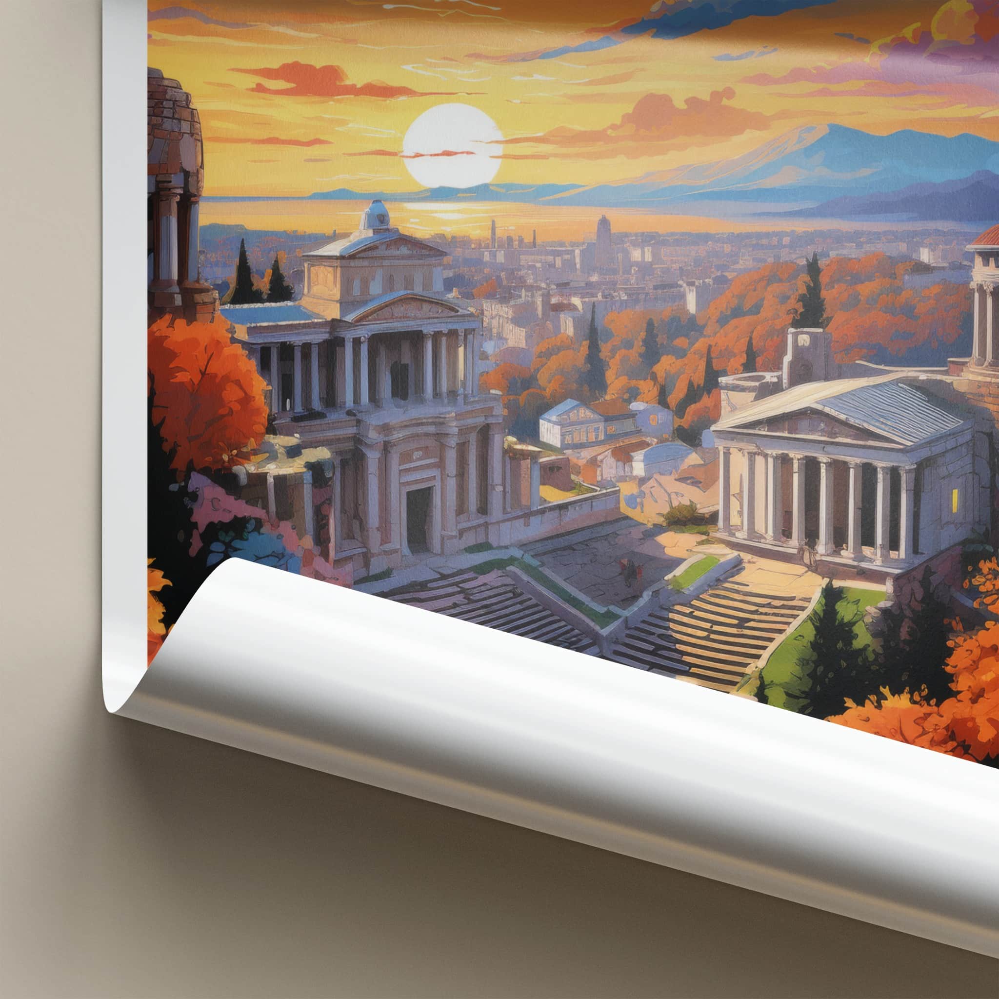 Plovdiv Poster - Bulgaria Wall Art - Ancient City Sunset Home Decor