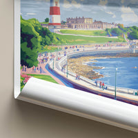 Plymouth Poster - England Travel Art - Historic Coastal Lighthouse Home Decor