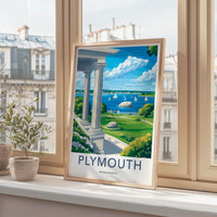 Plymouth Poster - Massachusetts Travel Art - Bay Sailboats Park Home Decor