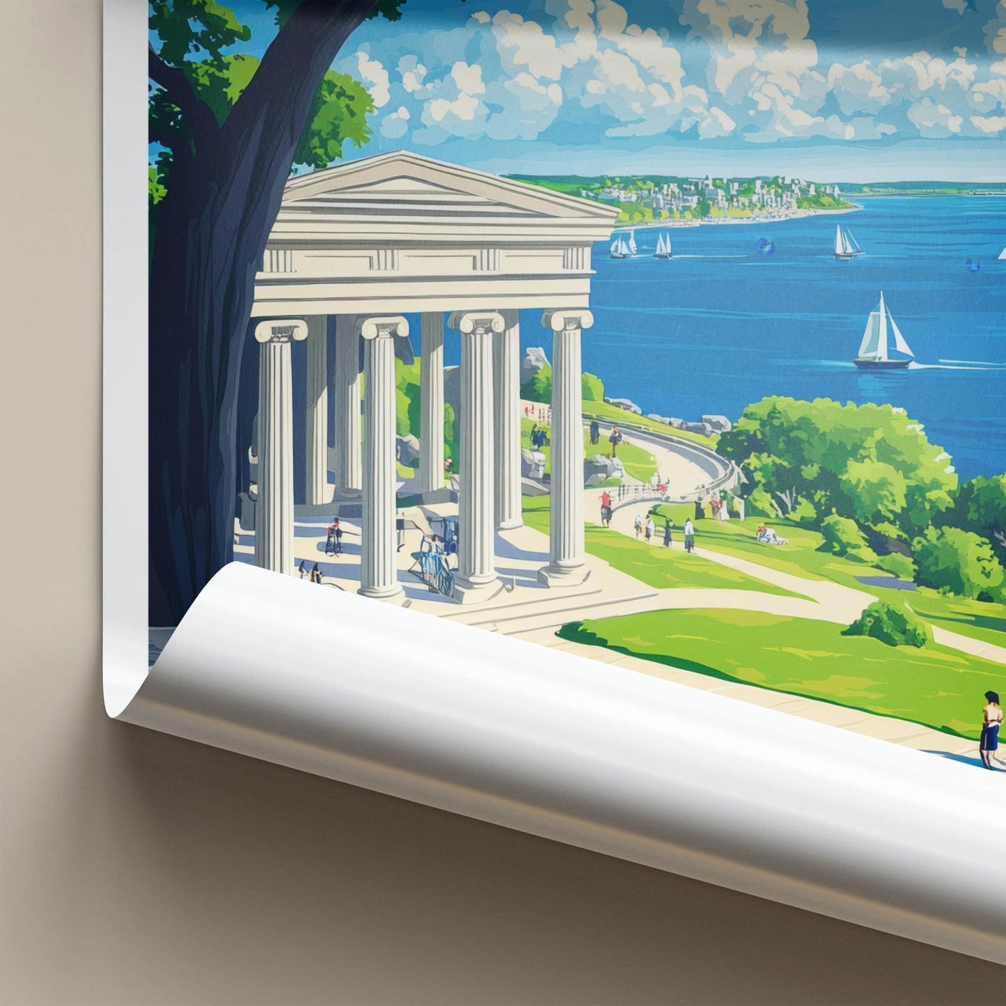 Plymouth Poster - Massachusetts Wall Art - Monument Coastal View Home Decor