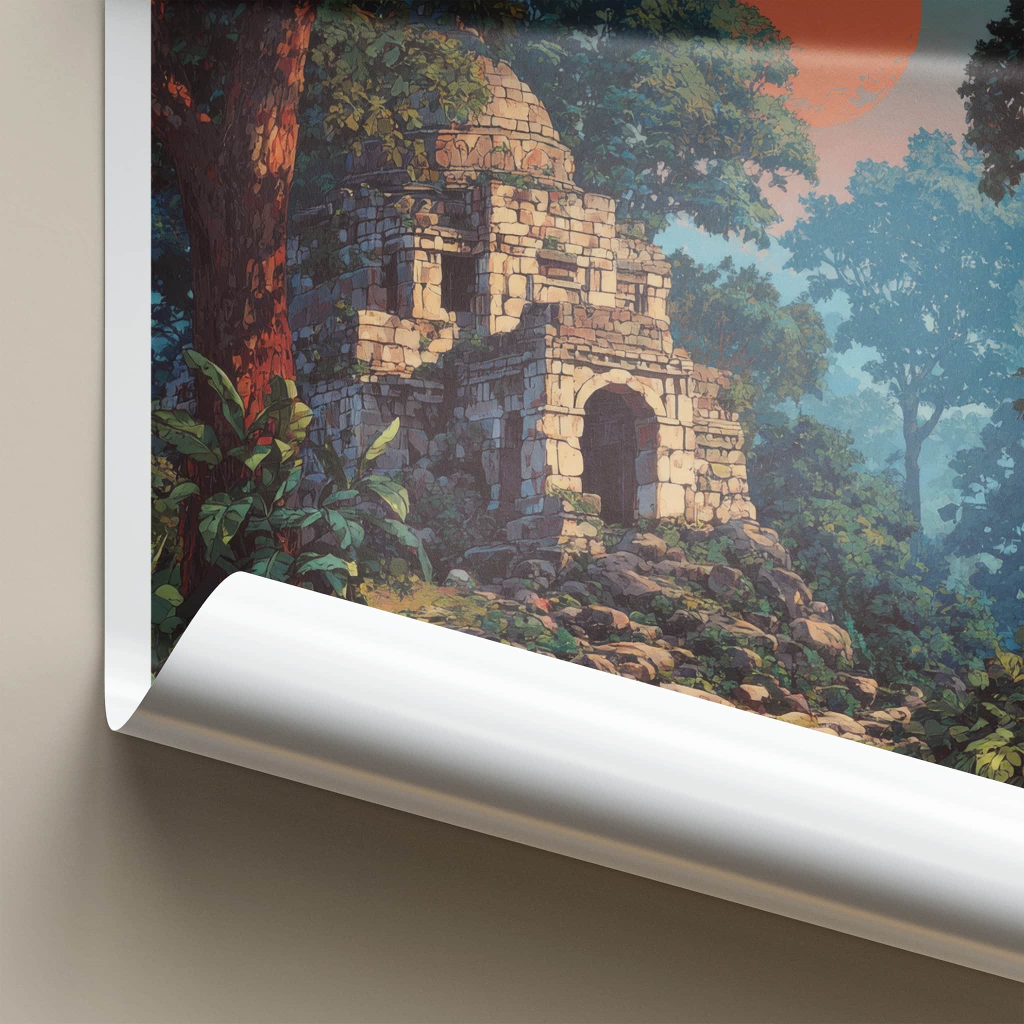 Polo Forest Poster - India Gujarat Ancient Ruins Travel Art Home Decor