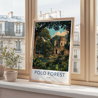 Polo Forest Poster - India Travel Art - Gujarat Ancient Ruins Forest Home Decor