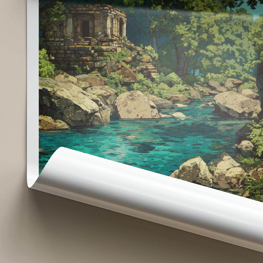 Polo Forest Poster - India Travel Art - Gujarat Ancient Ruins Home Decor