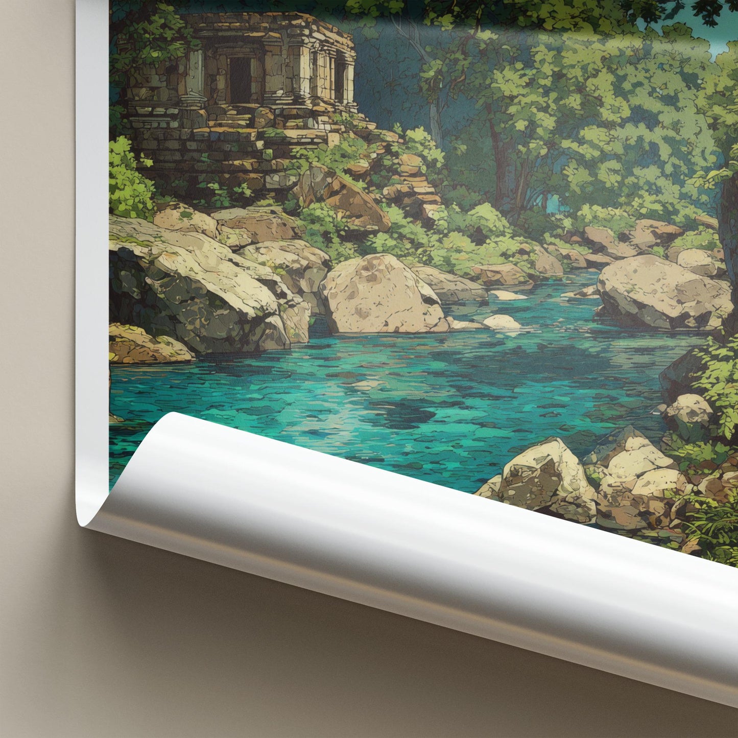 Polo Forest Poster - India Travel Art - Gujarat Ancient Ruins Home Decor