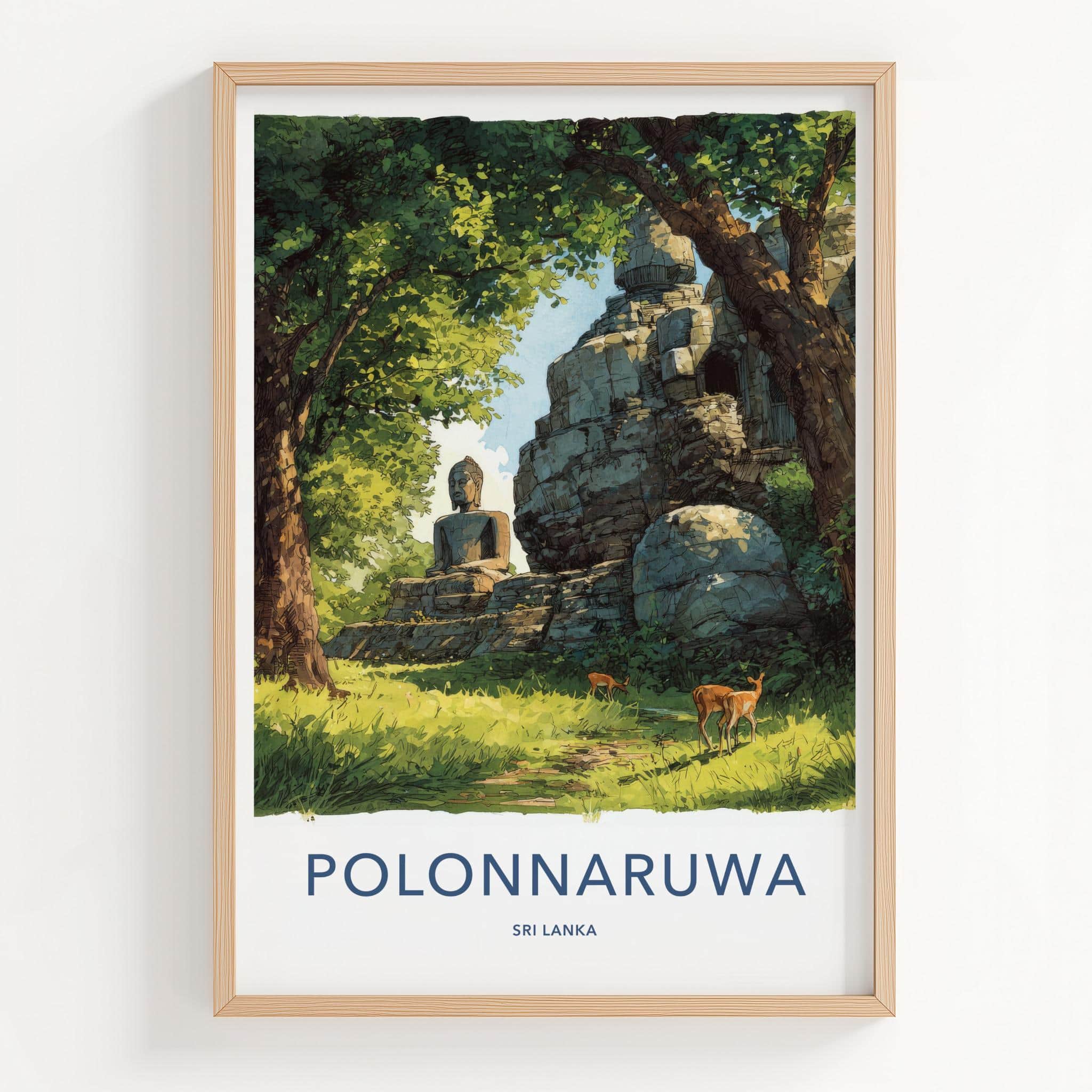 Polonnaruwa Poster - Sri Lanka Travel Art - Ancient Buddha Shrine Wall Decor