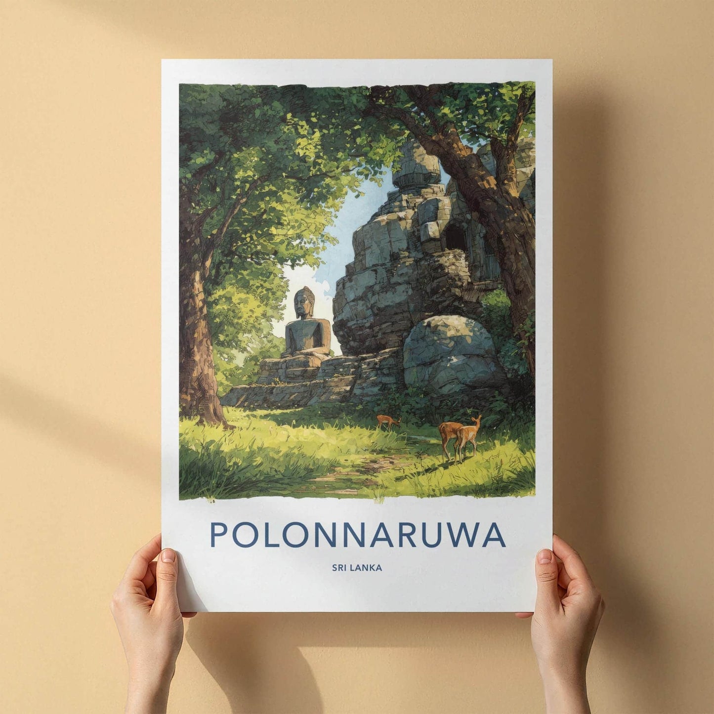 Polonnaruwa Poster - Sri Lanka Travel Art - Ancient Buddha Shrine Wall Decor