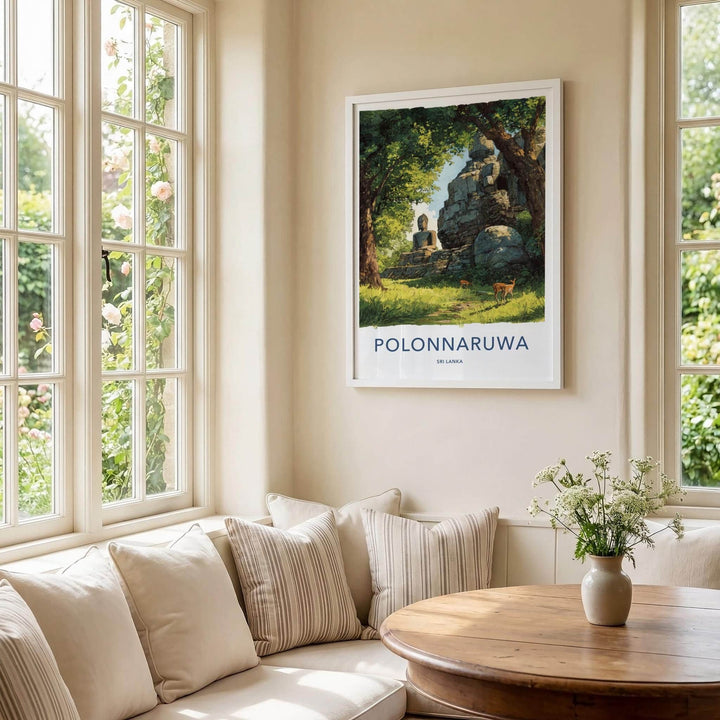 Polonnaruwa Poster - Sri Lanka Travel Art - Ancient Buddha Shrine Wall Decor