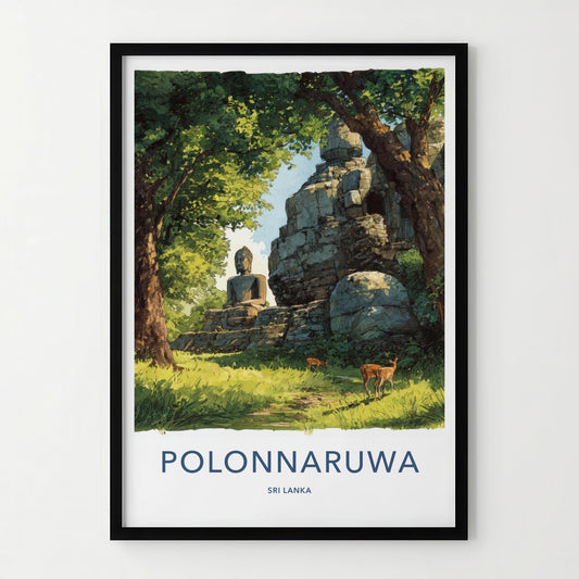 Polonnaruwa Poster - Sri Lanka Travel Art - Ancient Buddha Shrine Wall Decor