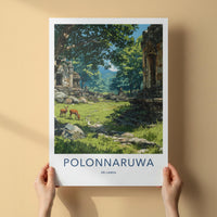 Polonnaruwa Poster - Sri Lanka Travel Art - Ancient Temple Deers Home Decor