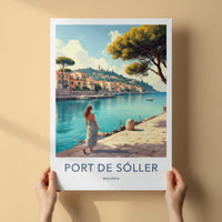 Port De Soller Poster - Spain Travel Art - Coastal Town Scene Home Decor
