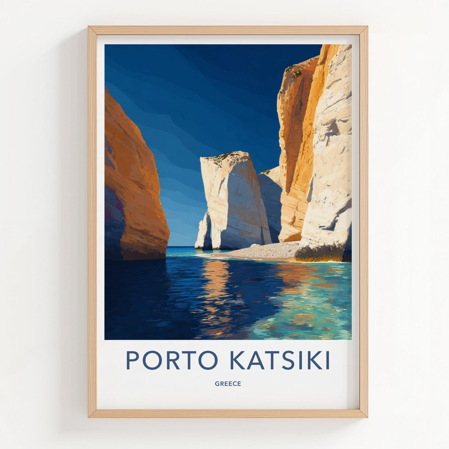Porto Katsiki Poster - Greece Travel Art - White Cliffs Beach Home Decor