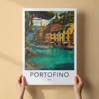 Portofino Poster - Italy Travel Print - Colorful Harbor Boats Gallery Art