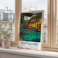 Portofino Poster - Italy Travel Print - Colorful Harbor Boats Gallery Art
