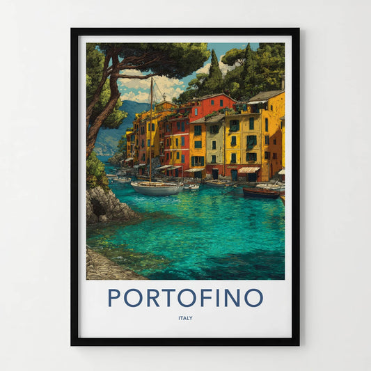 Portofino Poster - Italy Travel Print - Colorful Harbor Boats Gallery Art