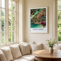 Positano Poster - Italy Travel Art - Coastal Village Lemons Gallery Art