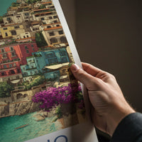 Positano Poster - Italy Travel Art - Coastal Village Lemons Gallery Art