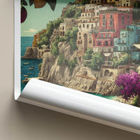Positano Poster - Italy Travel Art - Coastal Village Lemons Gallery Art