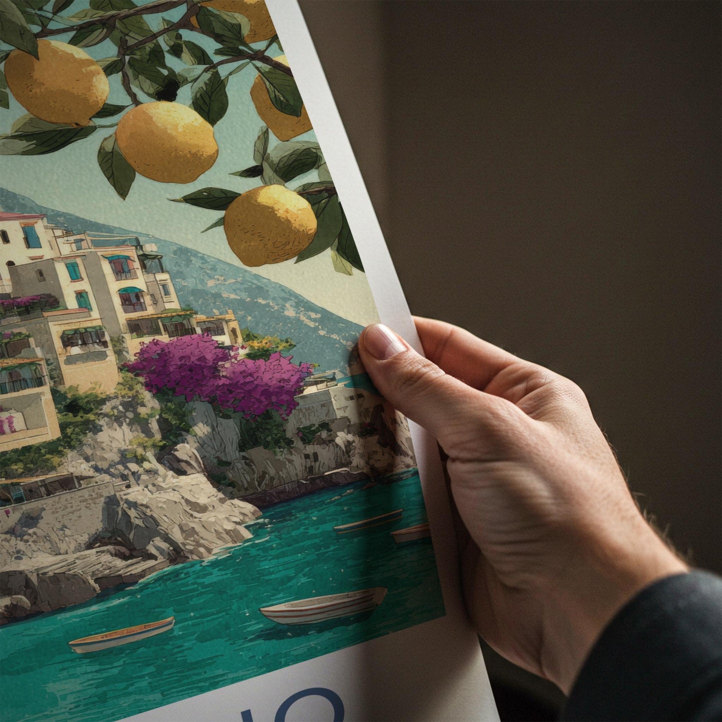 Positano Poster - Italy Travel Art - Colorful Cliffside Village Home Decor