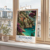 Positano Poster - Italy Travel Art - Vibrant Coastal Town Home Decor