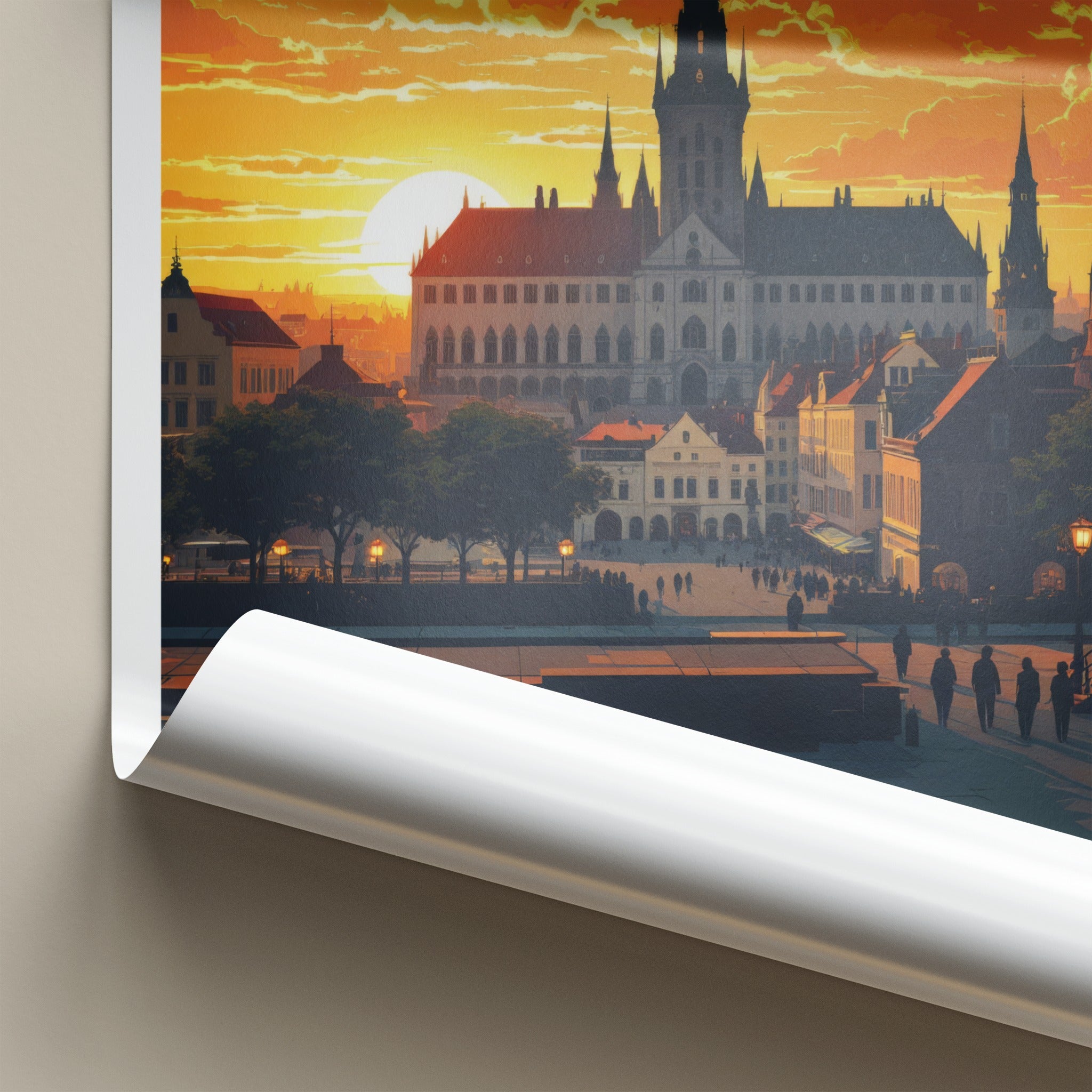 Poznan Poster - Poland Framed Art - Historic Grand Square Framed Decor