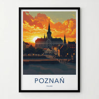 Poznan Poster - Poland Framed Art - Historic Grand Square Framed Decor