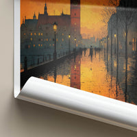 Poznan Poster - Poland Travel Art - Dusk Tower Reflections Wall Decor
