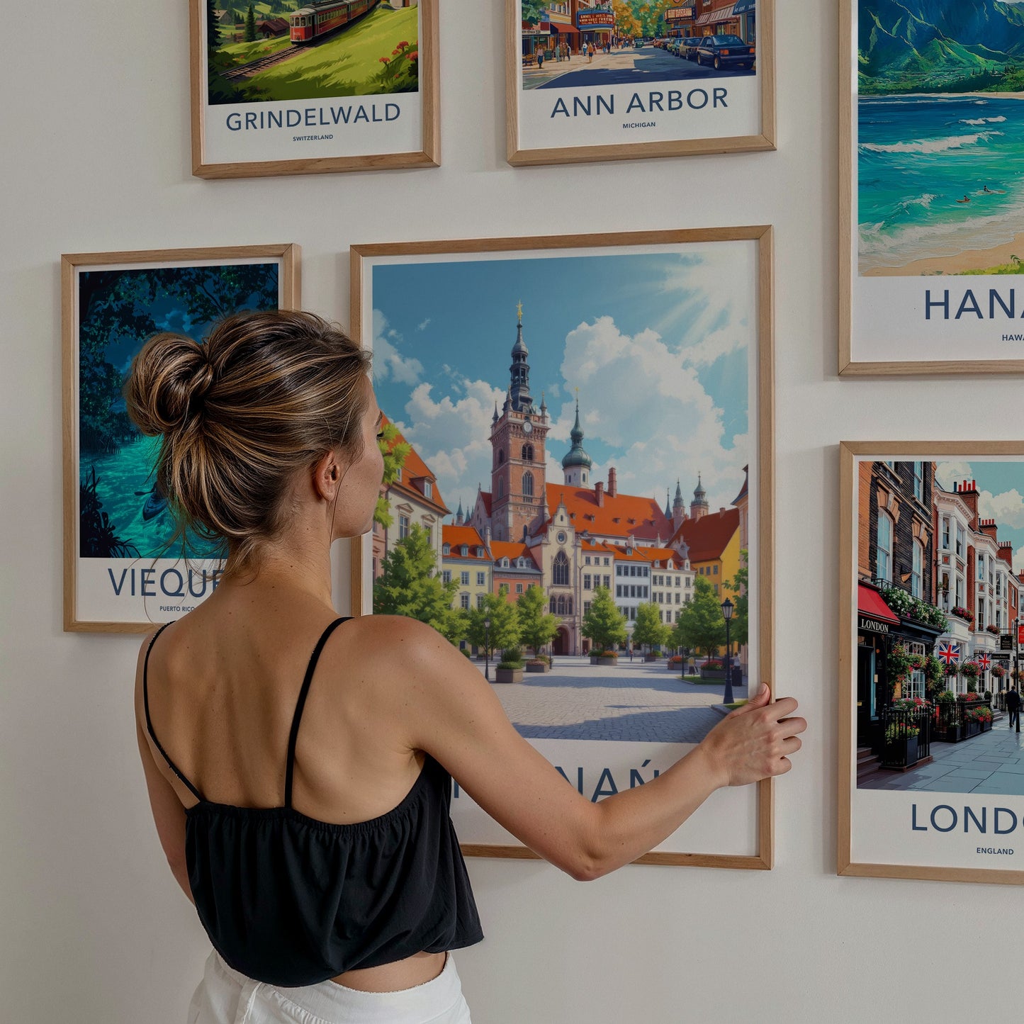 Poznan Poster - Poland Travel Art - Historic Market Square Home Decor