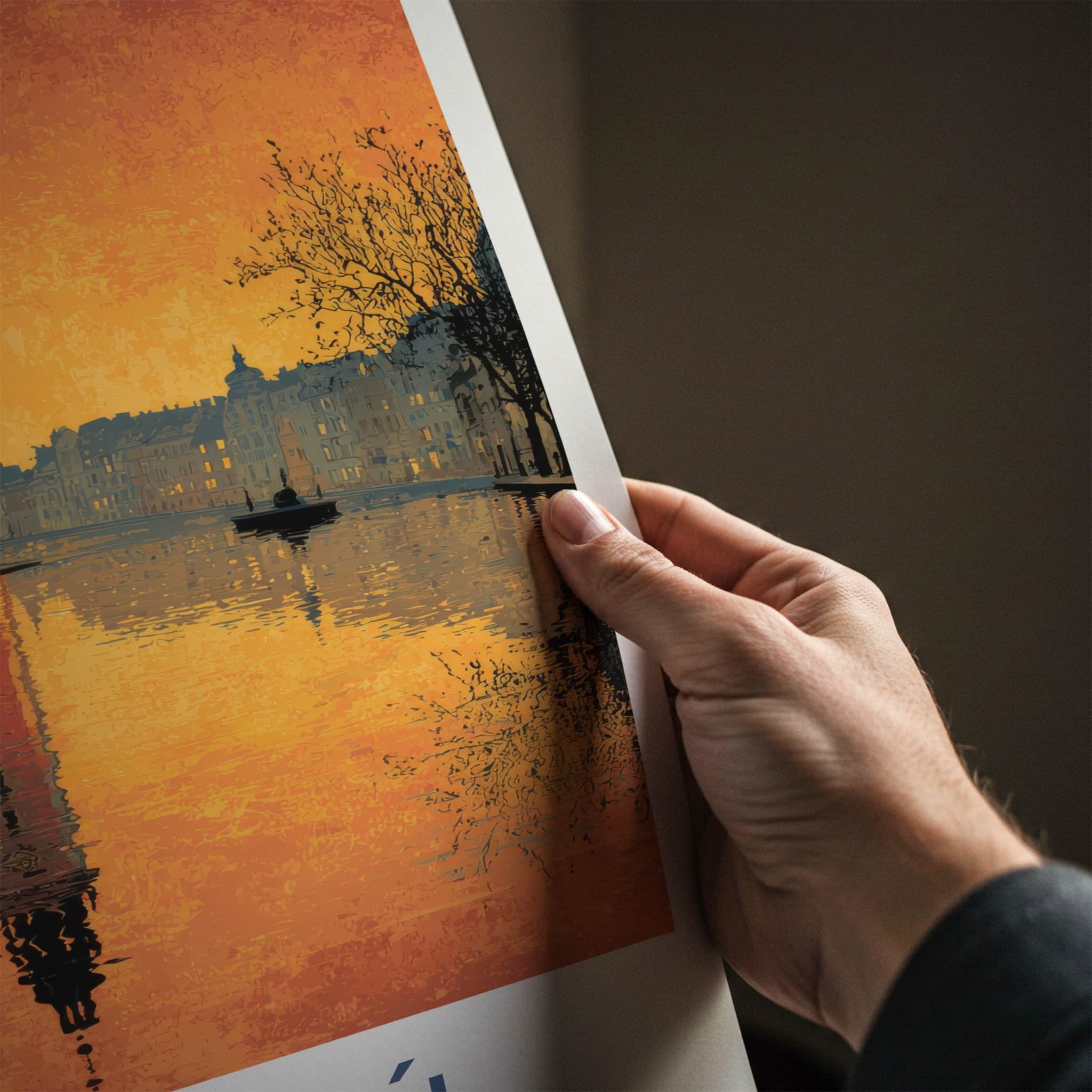Poznan Poster - Poland Travel Art - Historic Tower River Home Decor