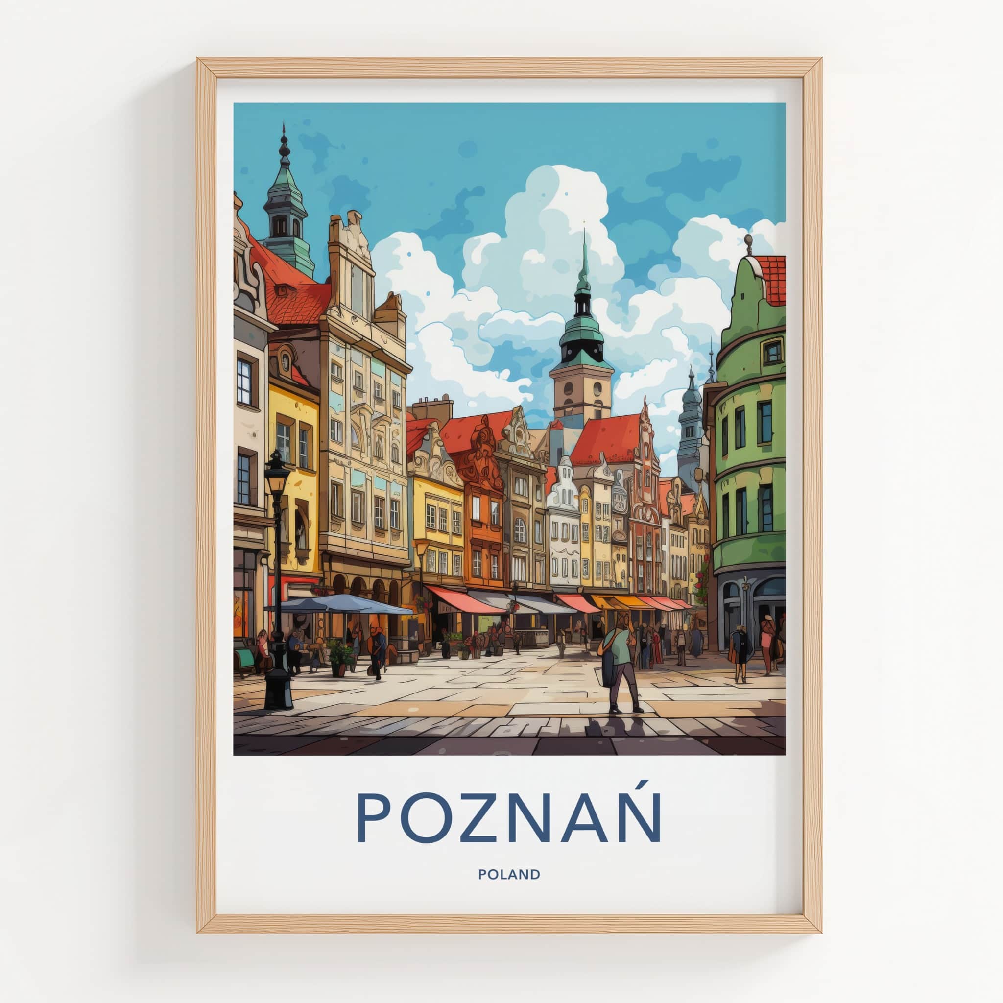 Poznan Poster - Poland Travel Art - Historic Town Square Wall Decor