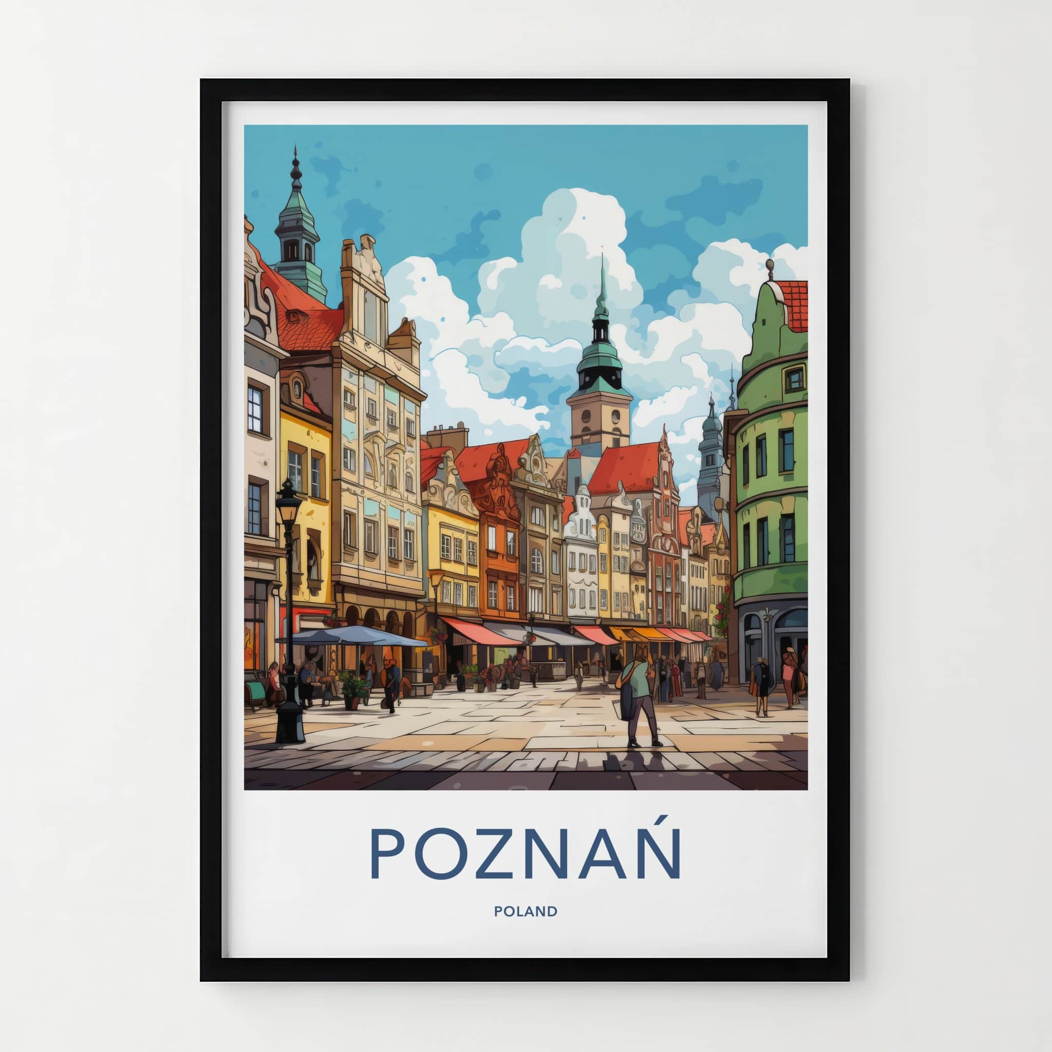 Poznan Poster - Poland Travel Art - Historic Town Square Wall Decor