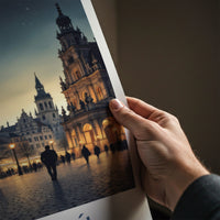 Poznan Poster - Poland Travel Art - Illuminated City Square Home Decor