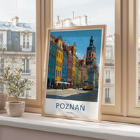 Poznan Poster - Poland Travel Art - Vibrant City Tram Wall Decor