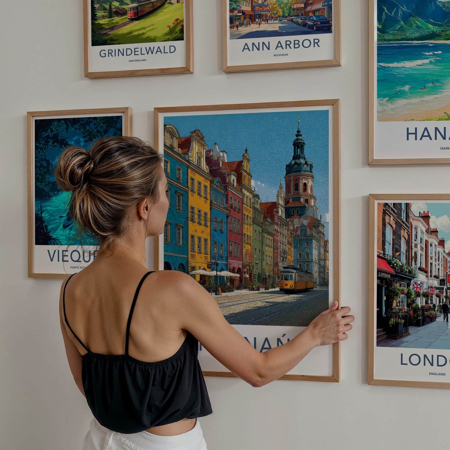 Poznan Poster - Poland Travel Art - Vibrant City Tram Wall Decor