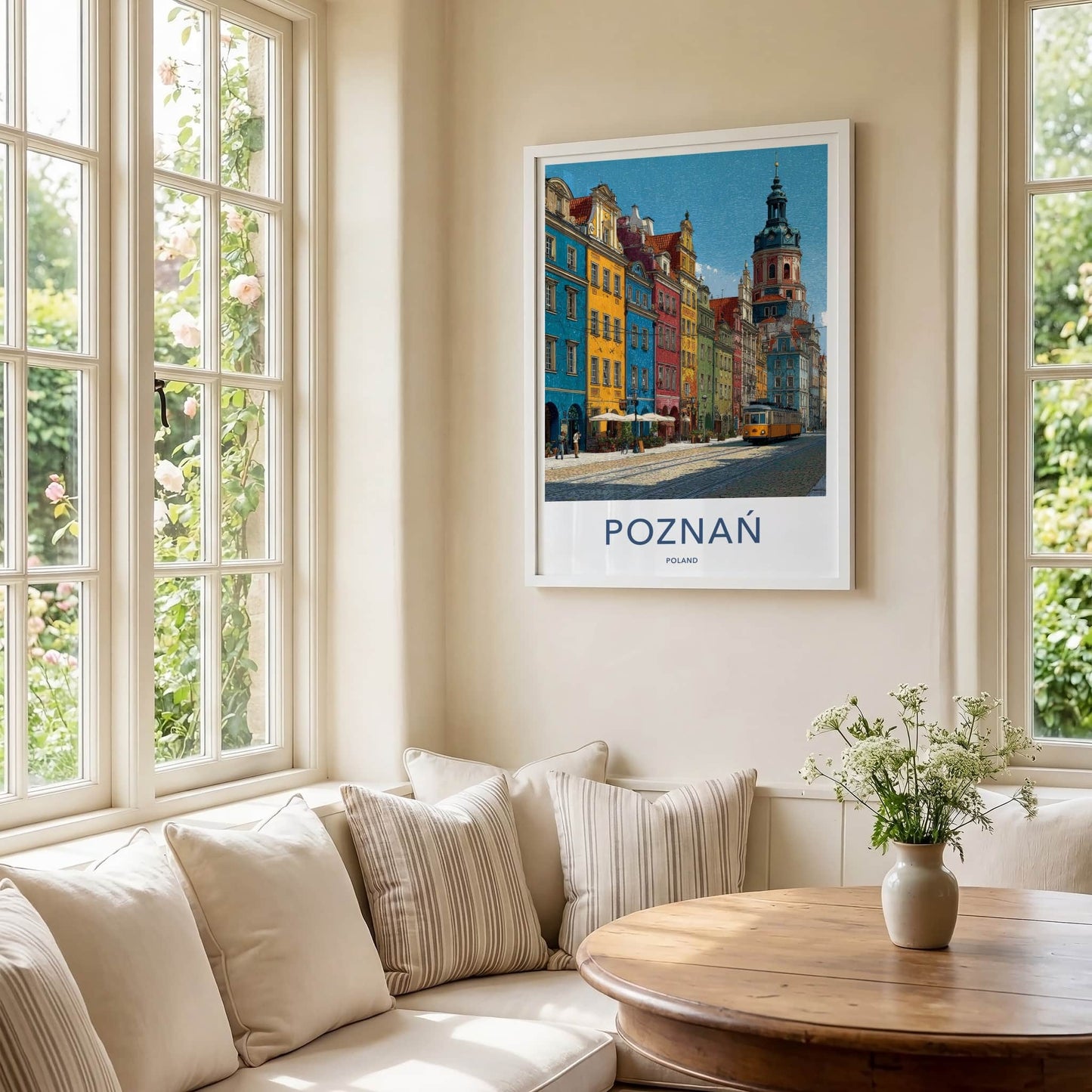 Poznan Poster - Poland Travel Art - Vibrant City Tram Wall Decor