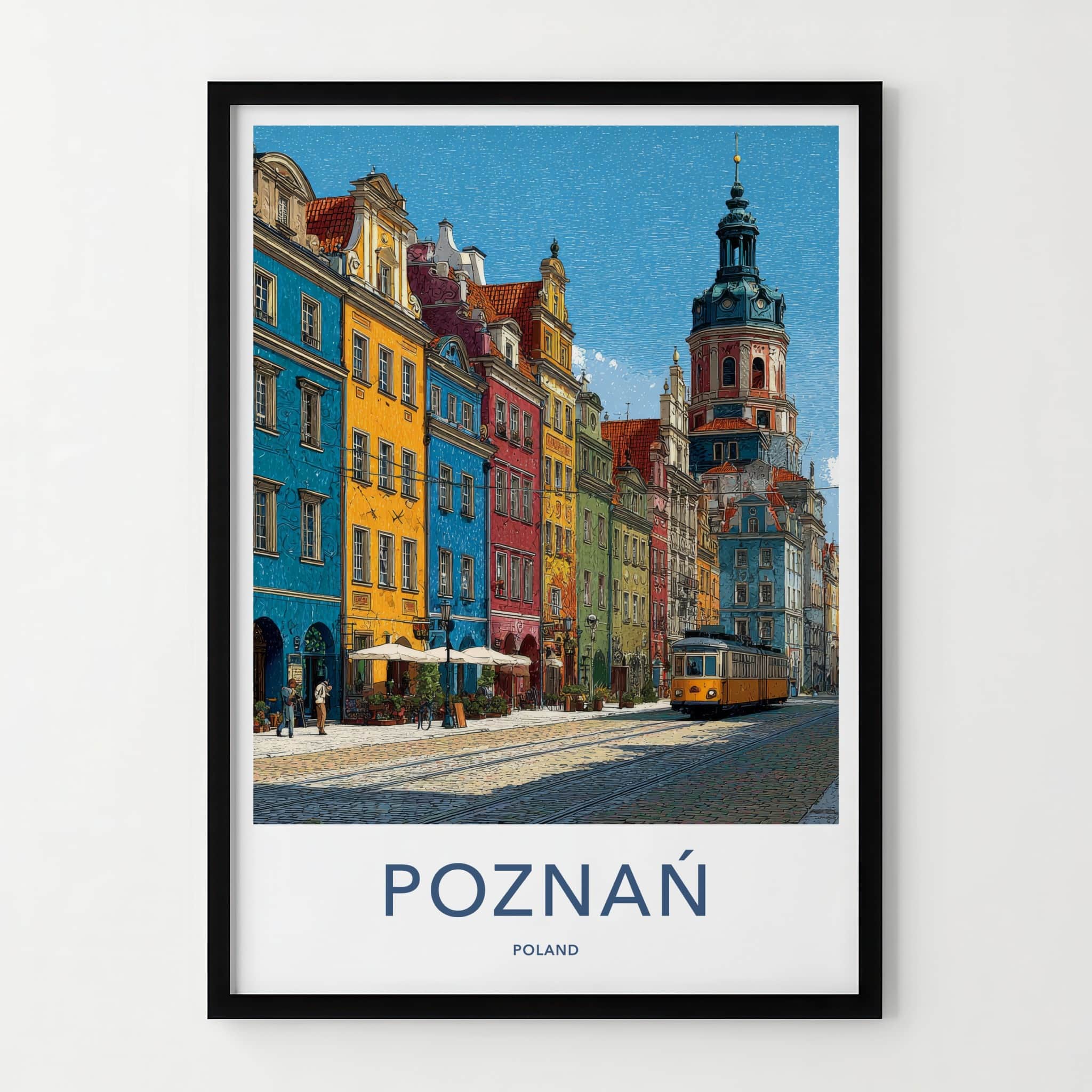 Poznan Poster - Poland Travel Art - Vibrant City Tram Wall Decor