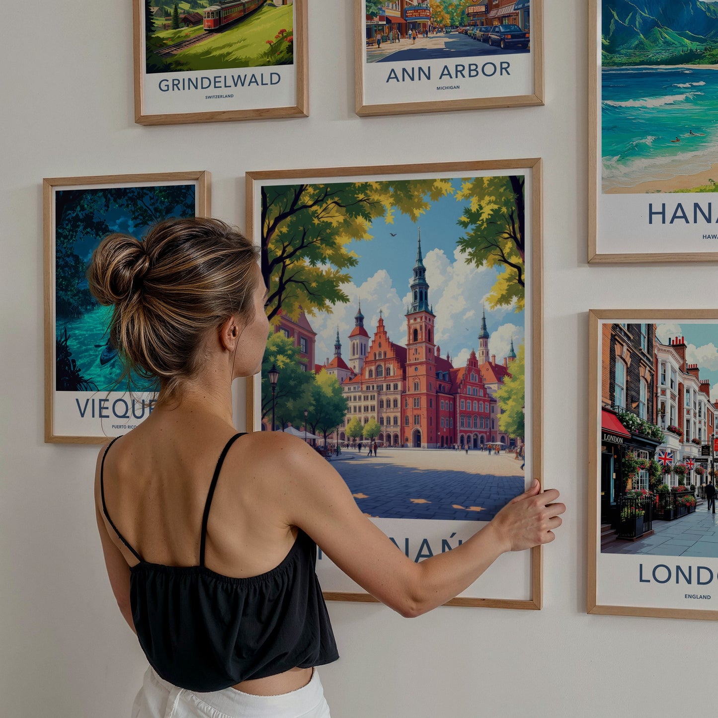 Poznan Poster - Poland Travel Art - Vibrant Old Town Square Home Decor