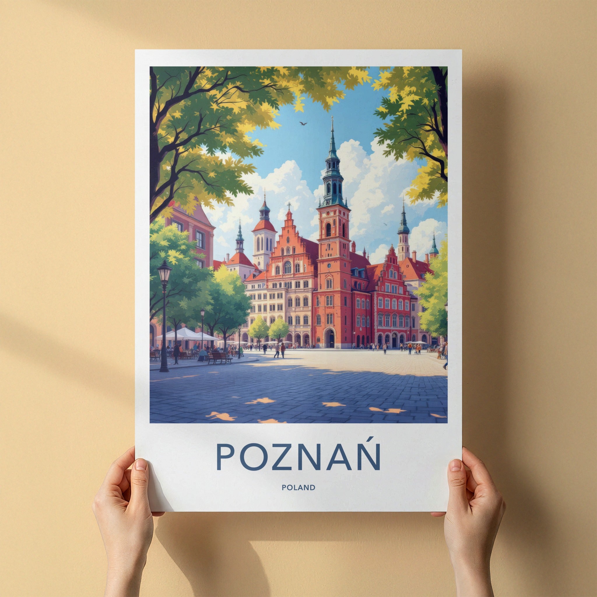 Poznan Poster - Poland Travel Art - Vibrant Old Town Square Home Decor