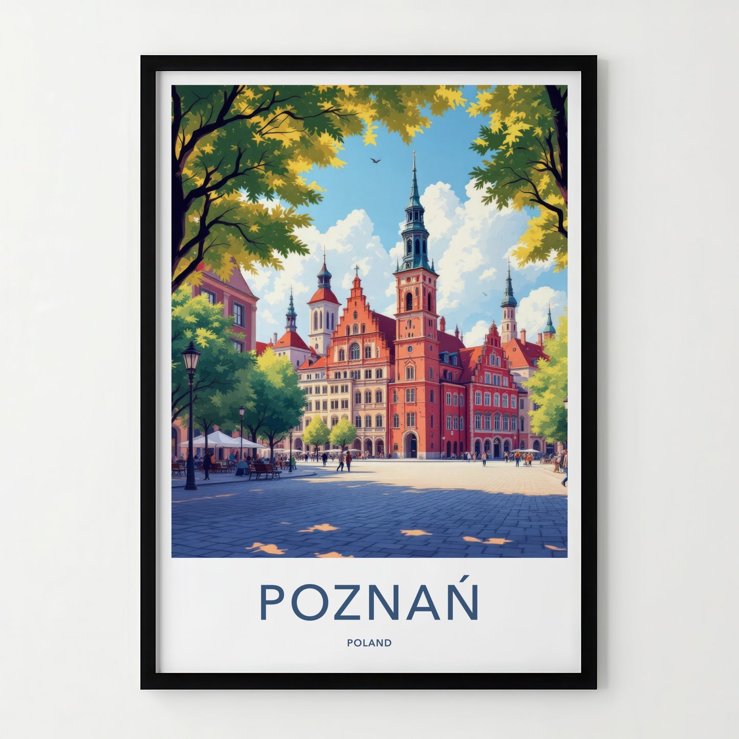 Poznan Poster - Poland Travel Art - Vibrant Old Town Square Home Decor