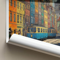 Poznan Poster - Poland Wall Art - Vibrant City Trams Home Decor
