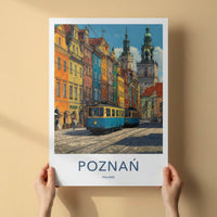 Poznan Poster - Poland Wall Art - Vibrant City Trams Home Decor