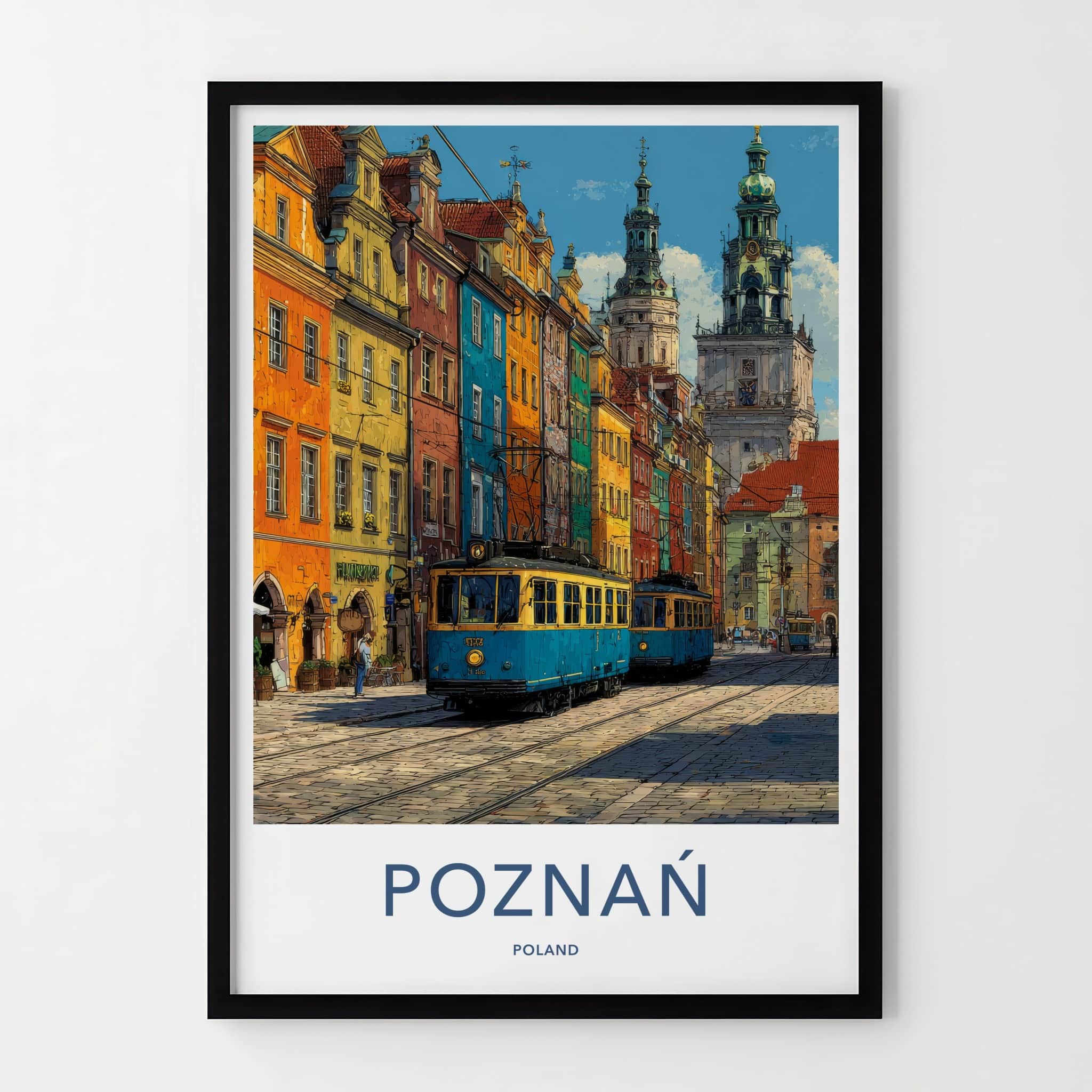 Poznan Poster - Poland Wall Art - Vibrant City Trams Home Decor
