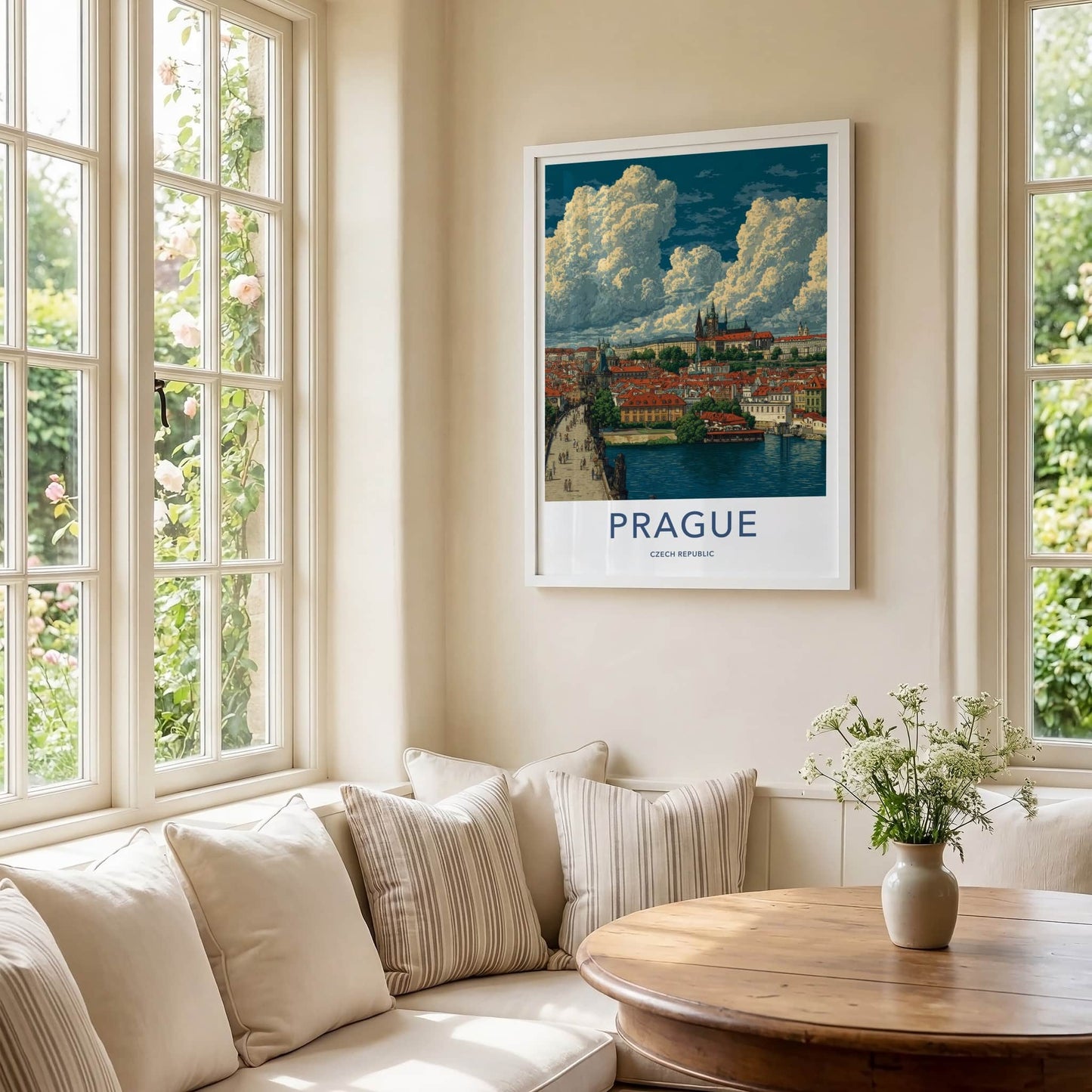 Prague Poster - Czech Republic Travel Art - Historic River City Wall Decor