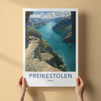 Preikestolen Poster - Norway Travel Art - Majestic Fjord Path Home Decor
